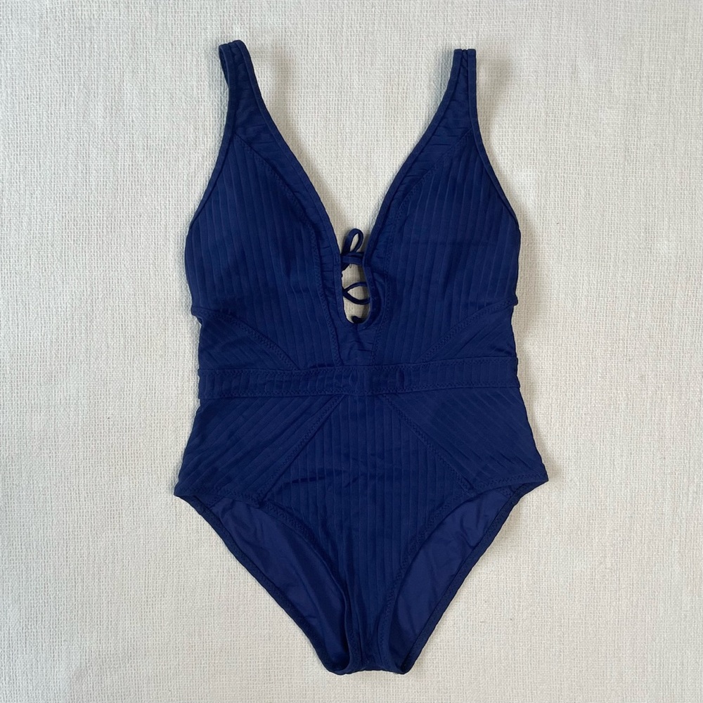 Becca One Piece Plunge Navy, Large